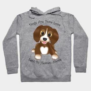 Dogs Are Pure Love Brown Hoodie